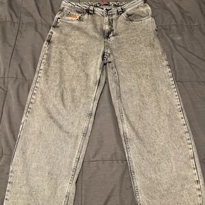 Empyre Black Acid Wash Relaxed Jeans